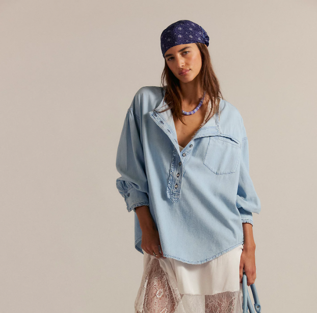 So Soft Light Wash Denim Dreaming Pullover