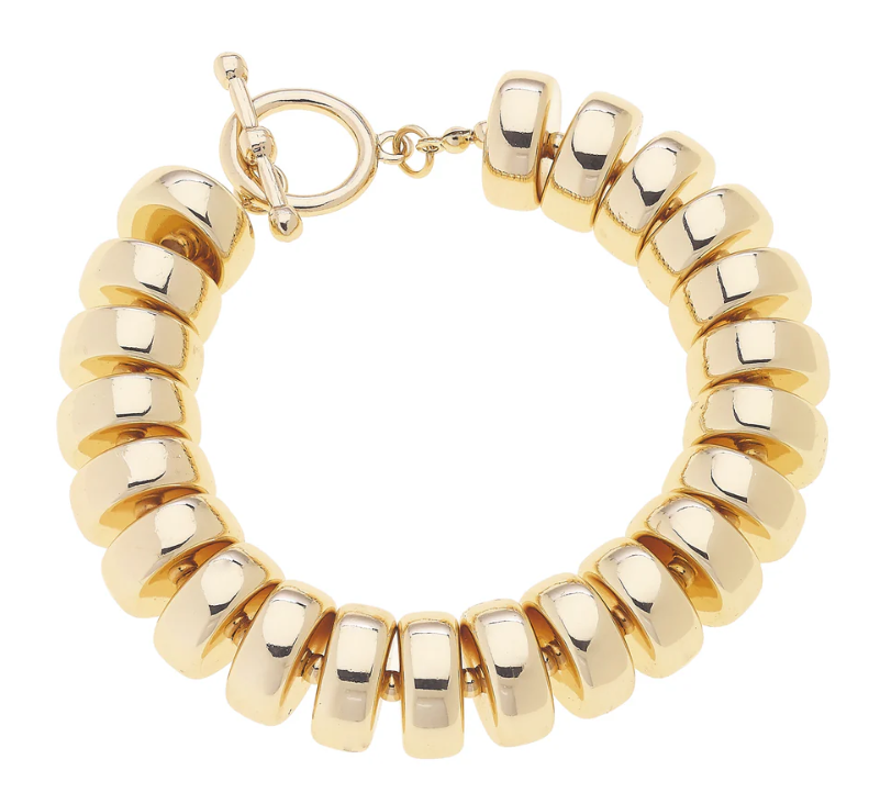 Miranda Coil Stretch Bracelet in Shiny Gold