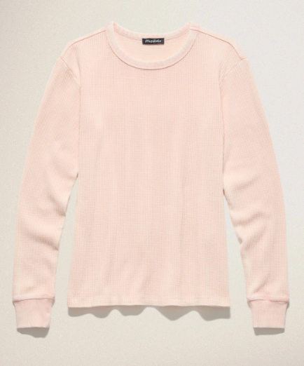 Fayston Waffle Crew Light Pink
