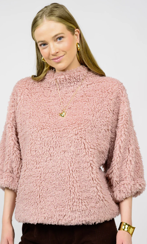 Lilac Shaggy Fur Popover