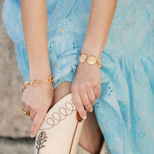 Gold 7 Concho Bracelet