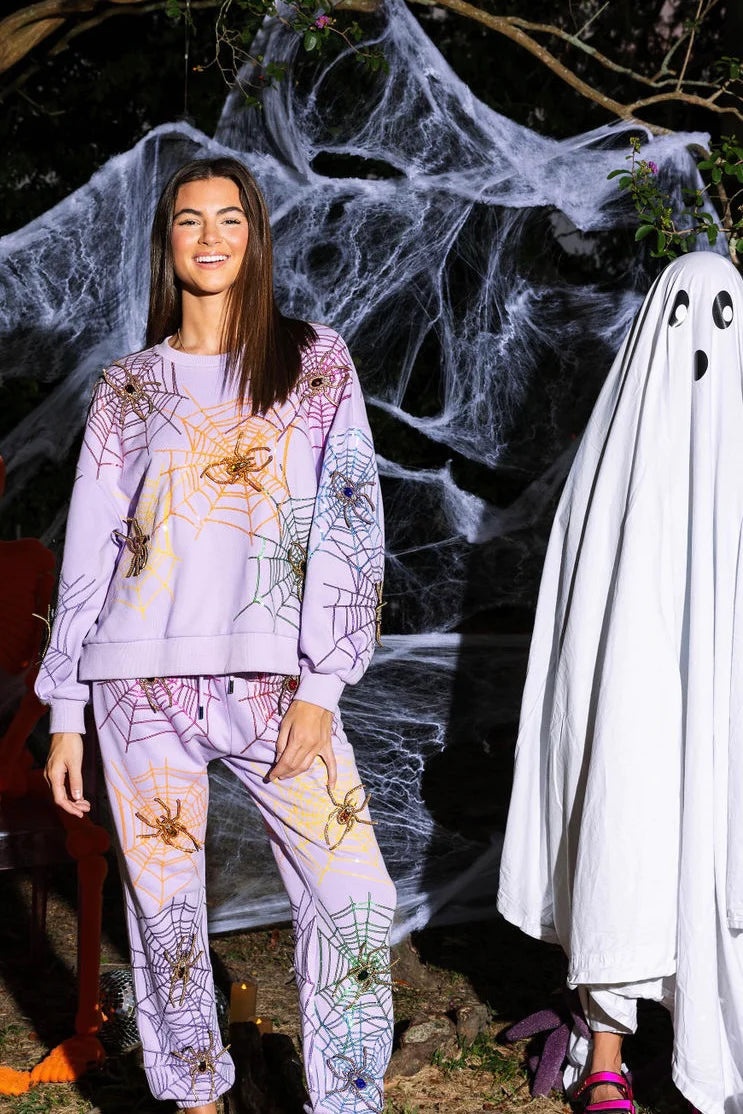 Lavender Spiderweb Sweatshirt