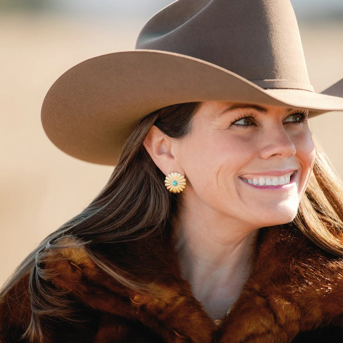Gold Turquoise Concho