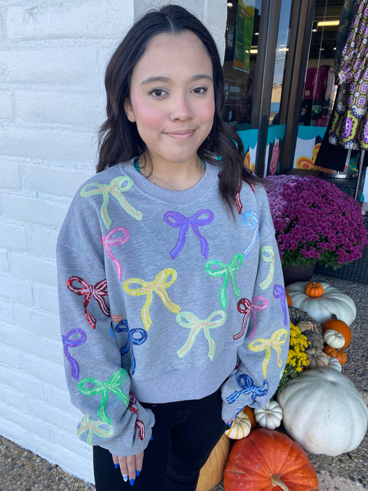 Charcoal Multi Bow Sweatshirt