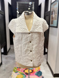 Ivory Embroidered Puff Vest