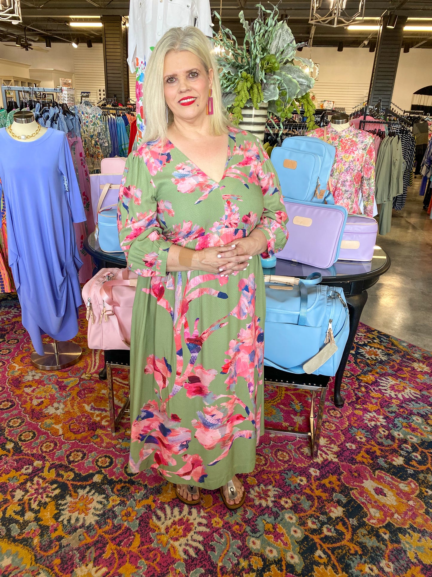 Lucy Linen Blend Midi Dress