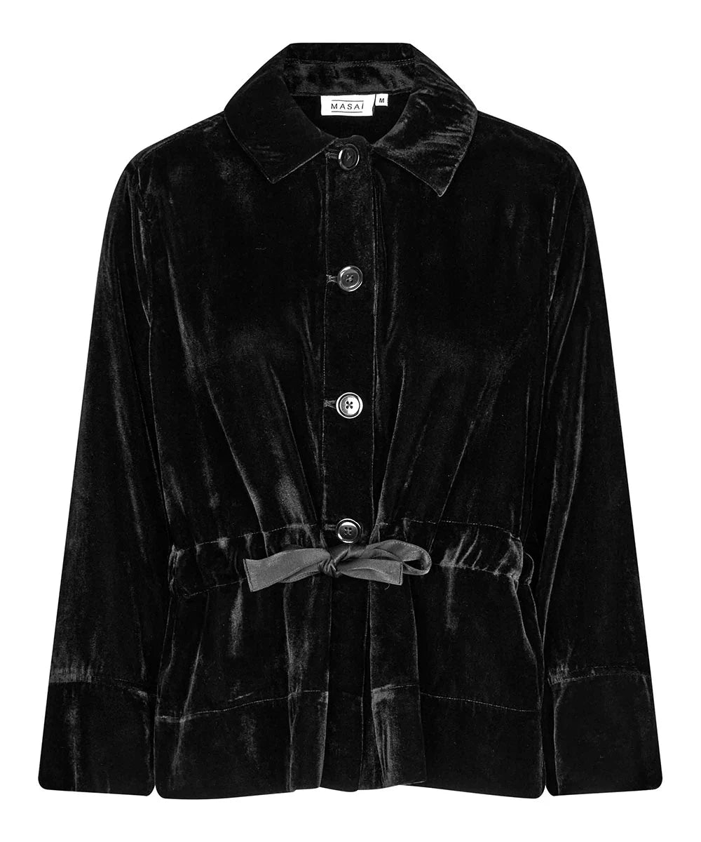 Black Velvet Button Jacket
