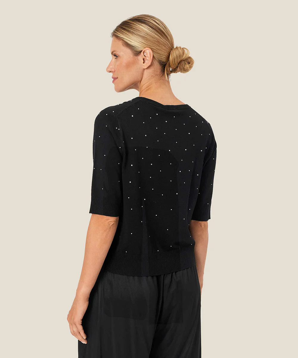 Black Rhinestone Top