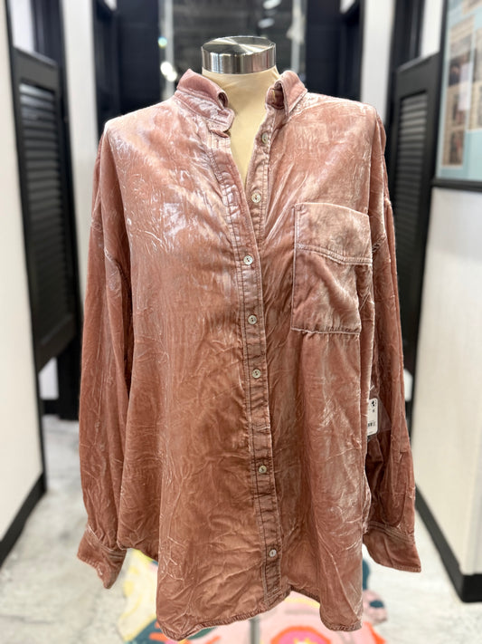 Dusty Pink Lexi Velvet Shirt