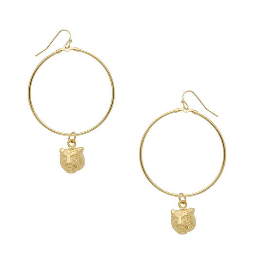 Gold Tiger Hoops