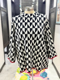 Black & White Heart Mock Neck Sweater
