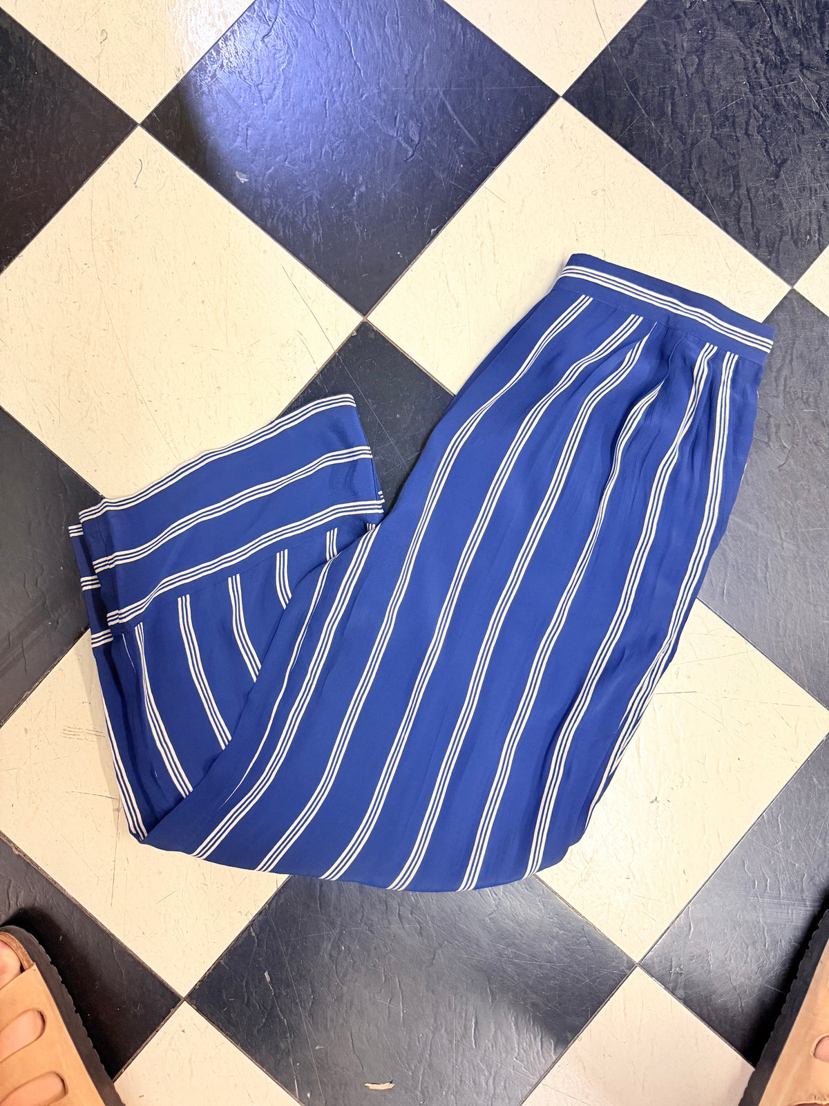 Navy/Ivory Striped MaPatty's Trousers