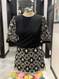 Black Lace Magnolias Top