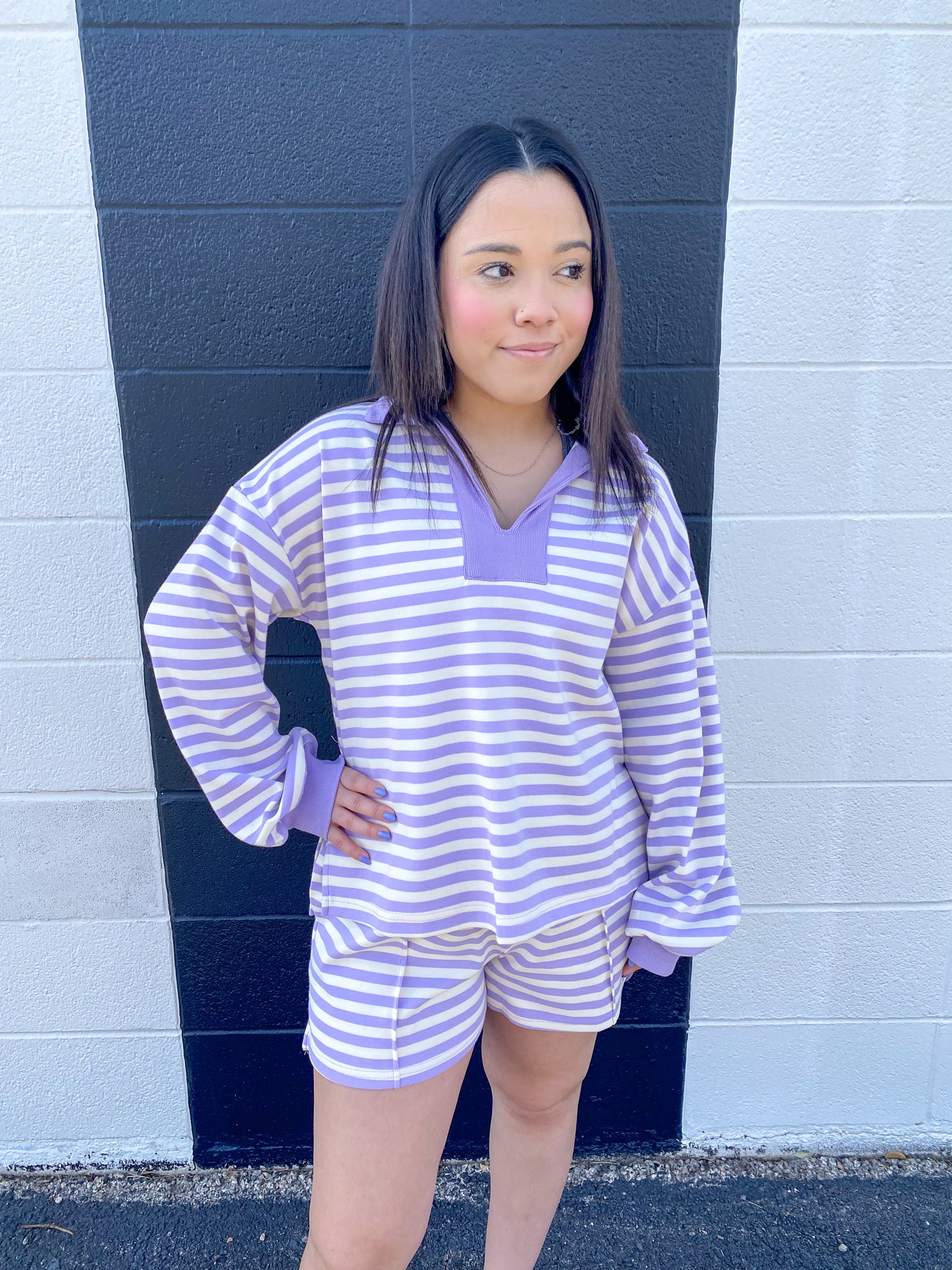 Lavender Striped Pants