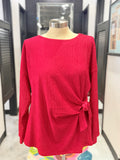 Red Side Tie Top