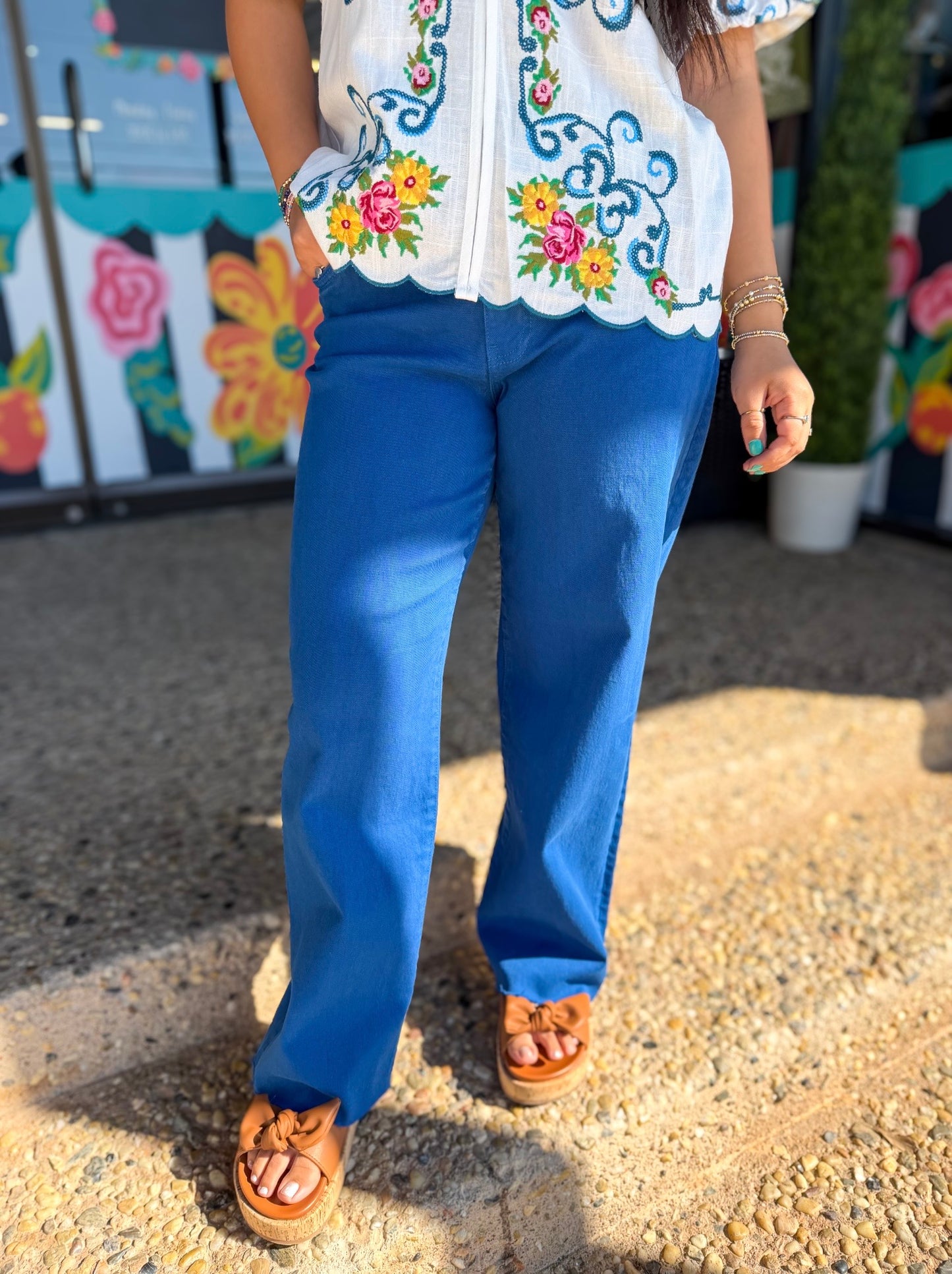 Sapphire Charlotte Raw Hem Pants