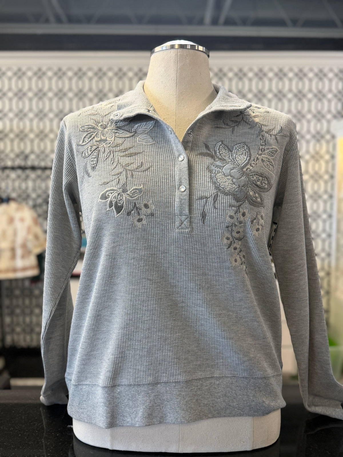 Grey Morie Thermal Henley