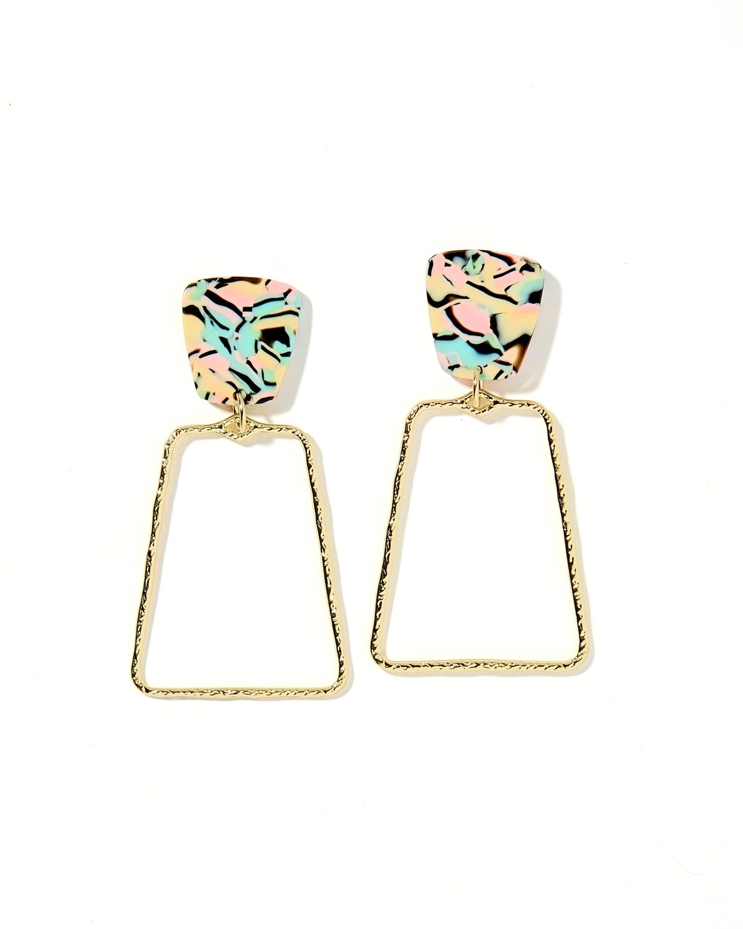 Kaelyn Blue Pink Retro Earrings