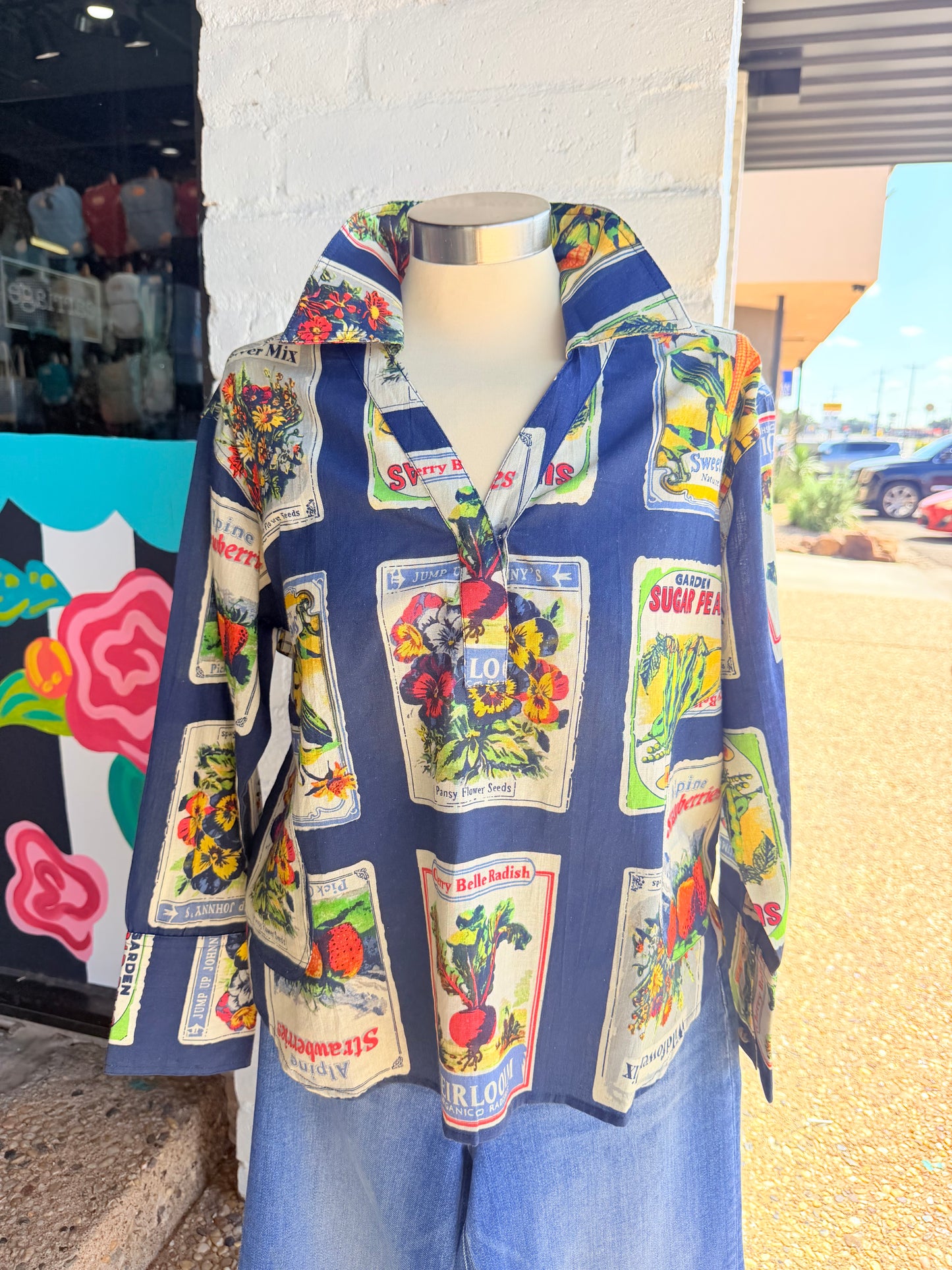 Navy Seed Packets Popover Top