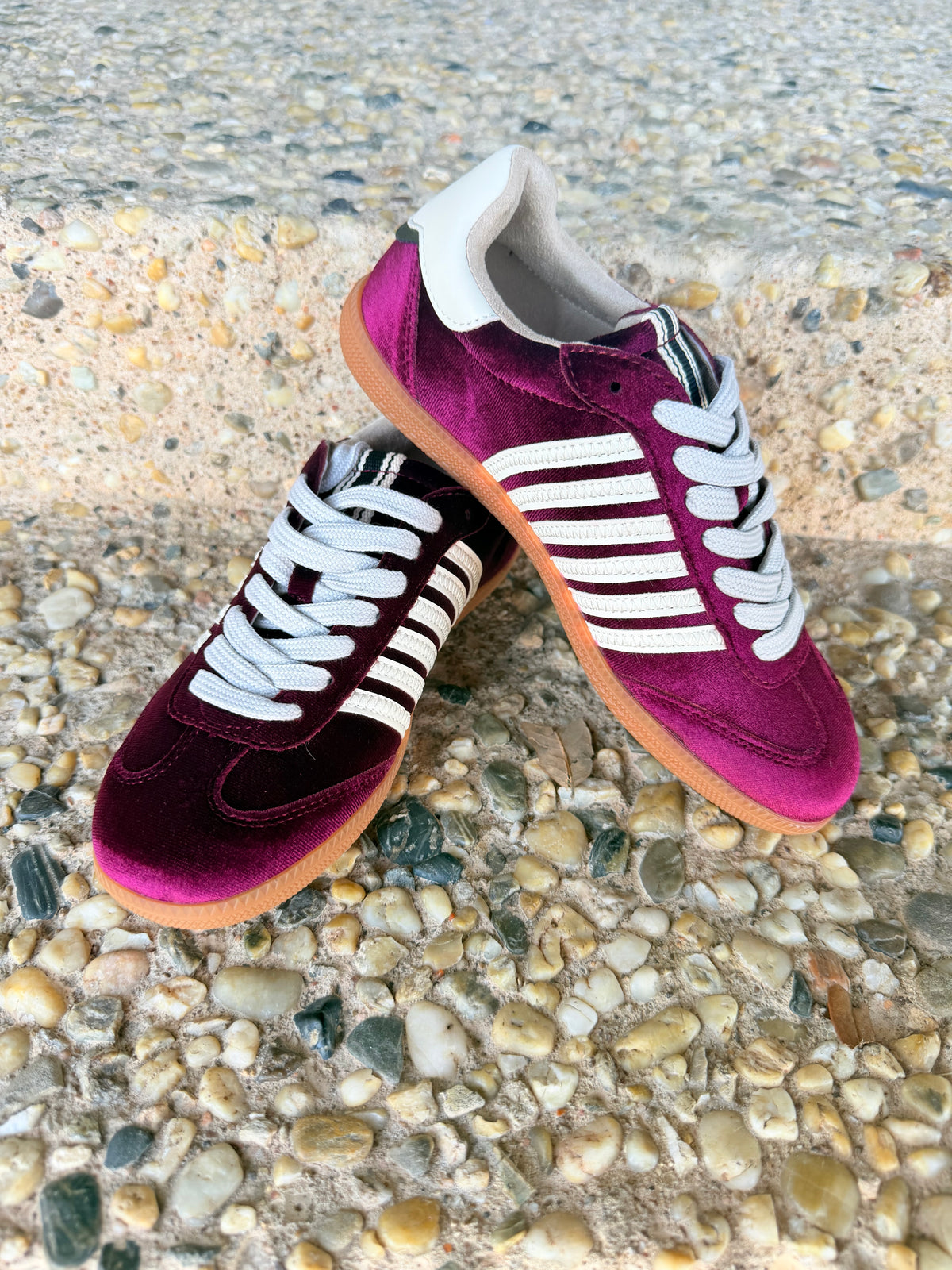 Bordeaux Velvet Sneaker