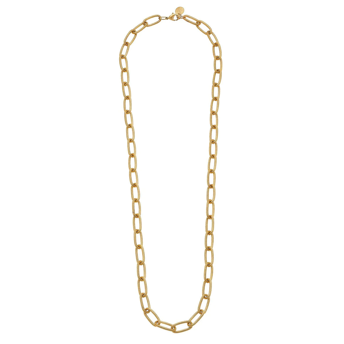 Gold Oblong Chain Necklace