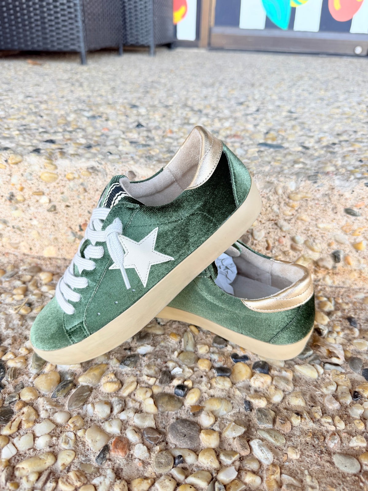 Green Velvet Paula Star Sneaker