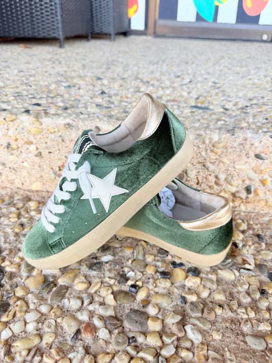Green Velvet Paula Star Sneaker