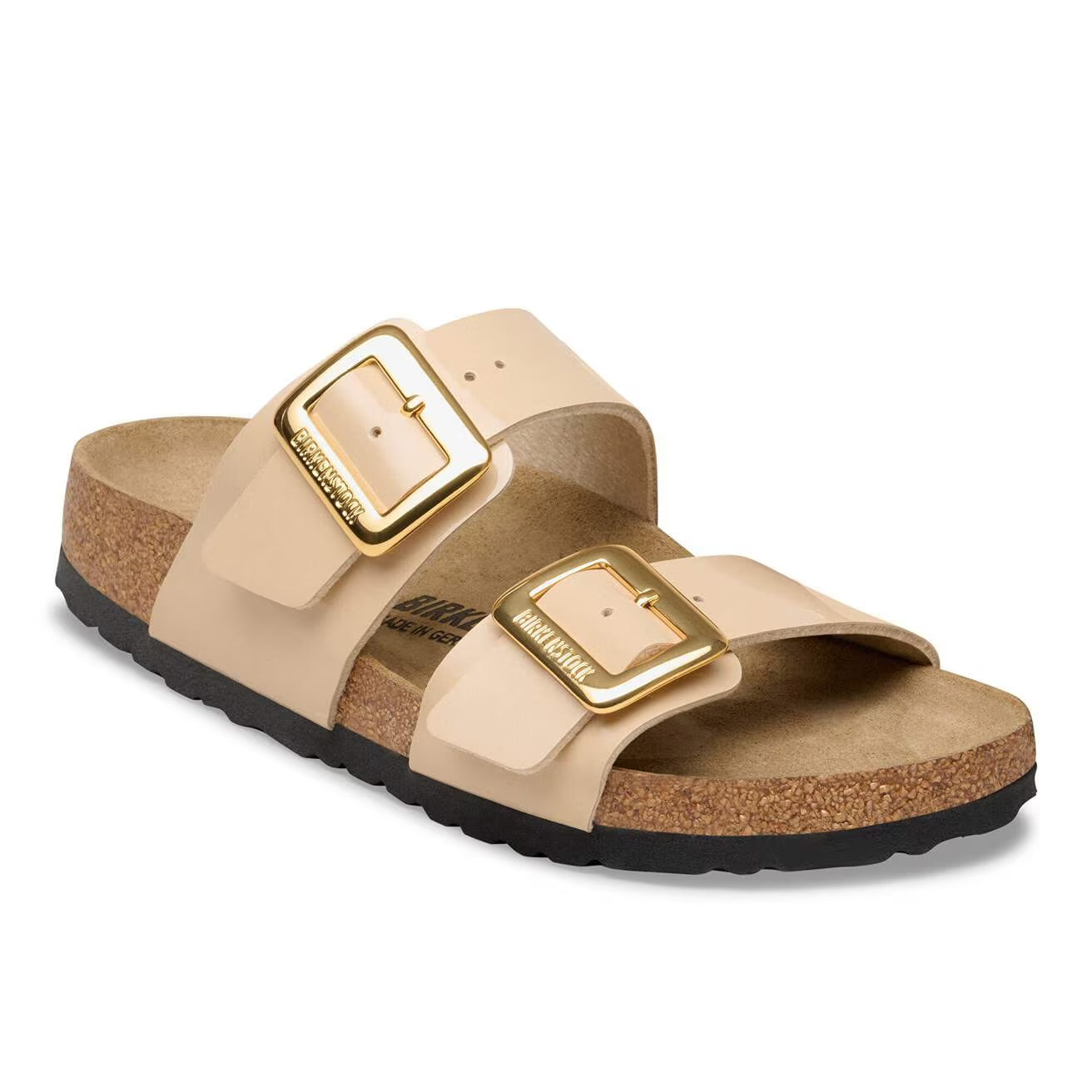 Sydney Cushion Buckle Patent Sand