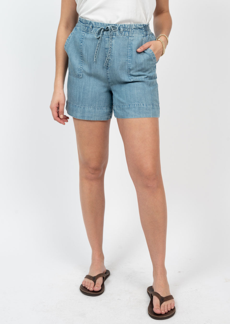 Chambray Drawstring Short