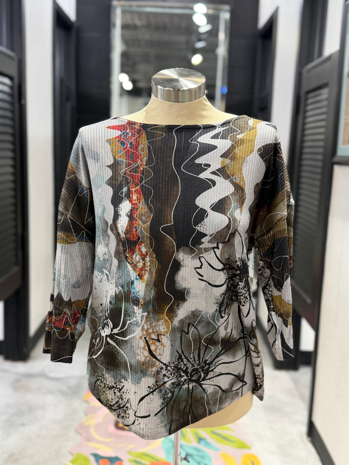 Fall Abstract Print Top