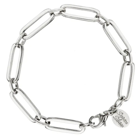 Silver Mixed Link Paperclip Bracelet