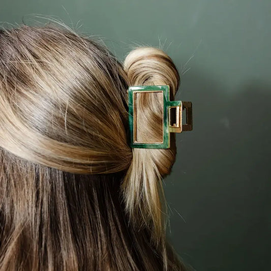 Green and Gold Hair Clip