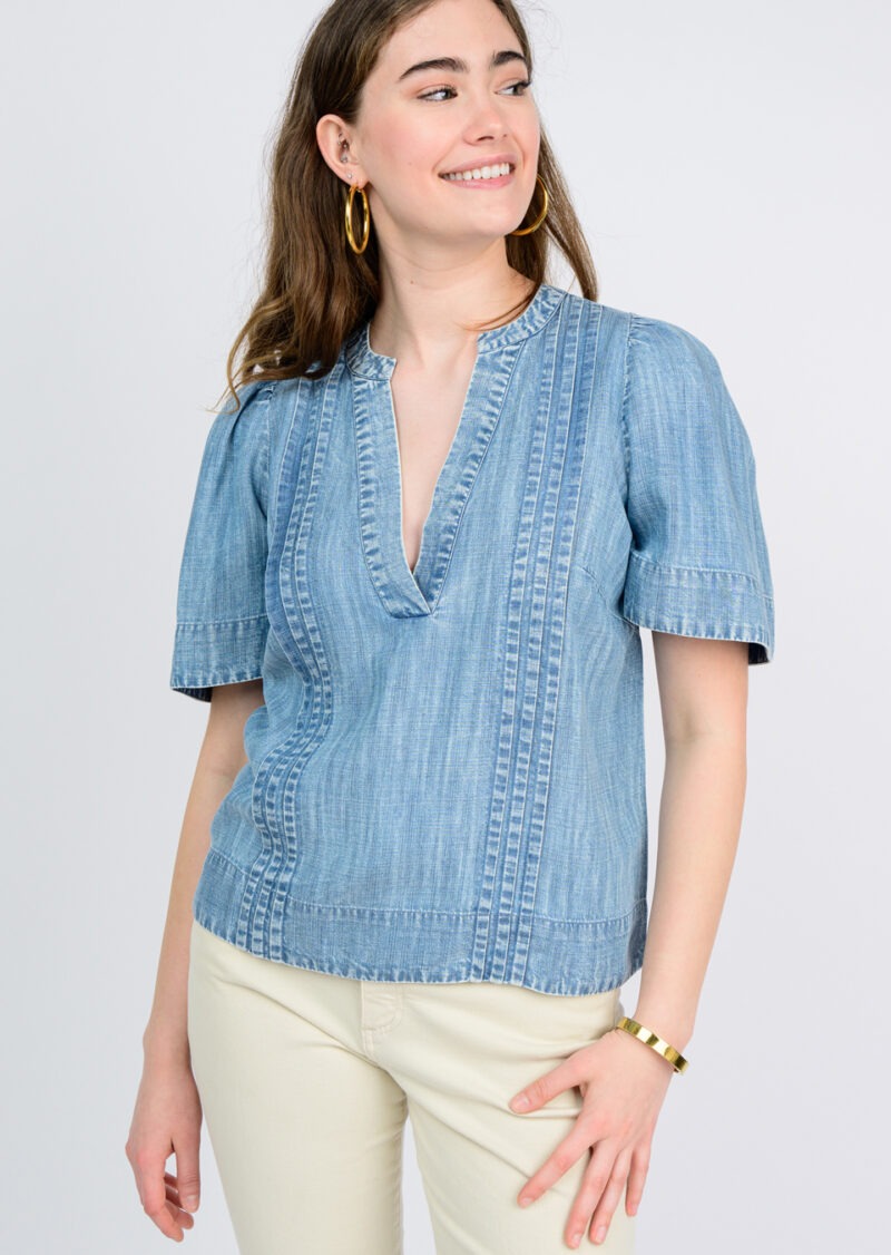 Bell Sleeve Tuck Top