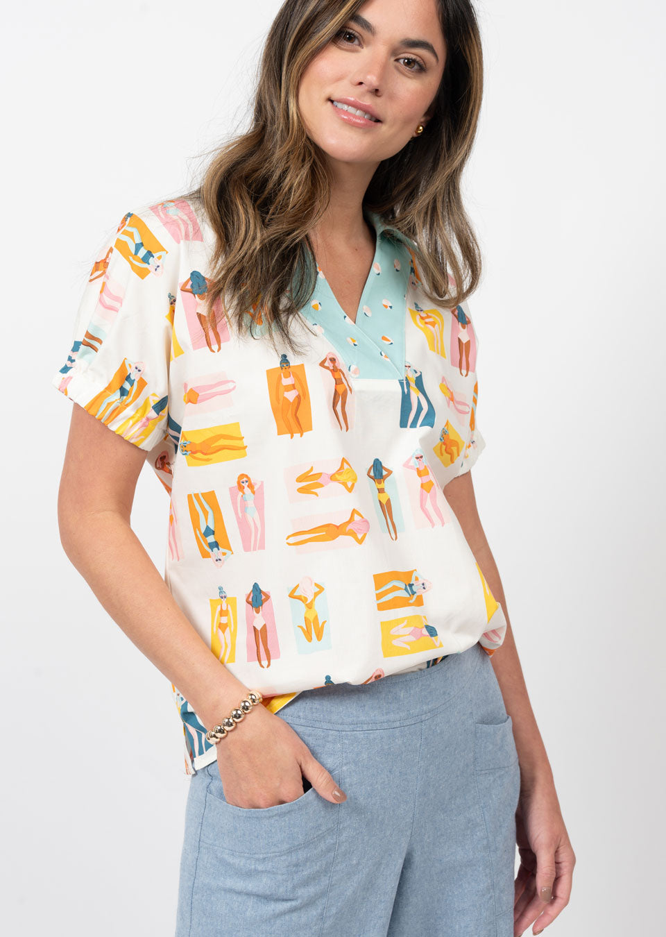 Beach Babes Popover Top