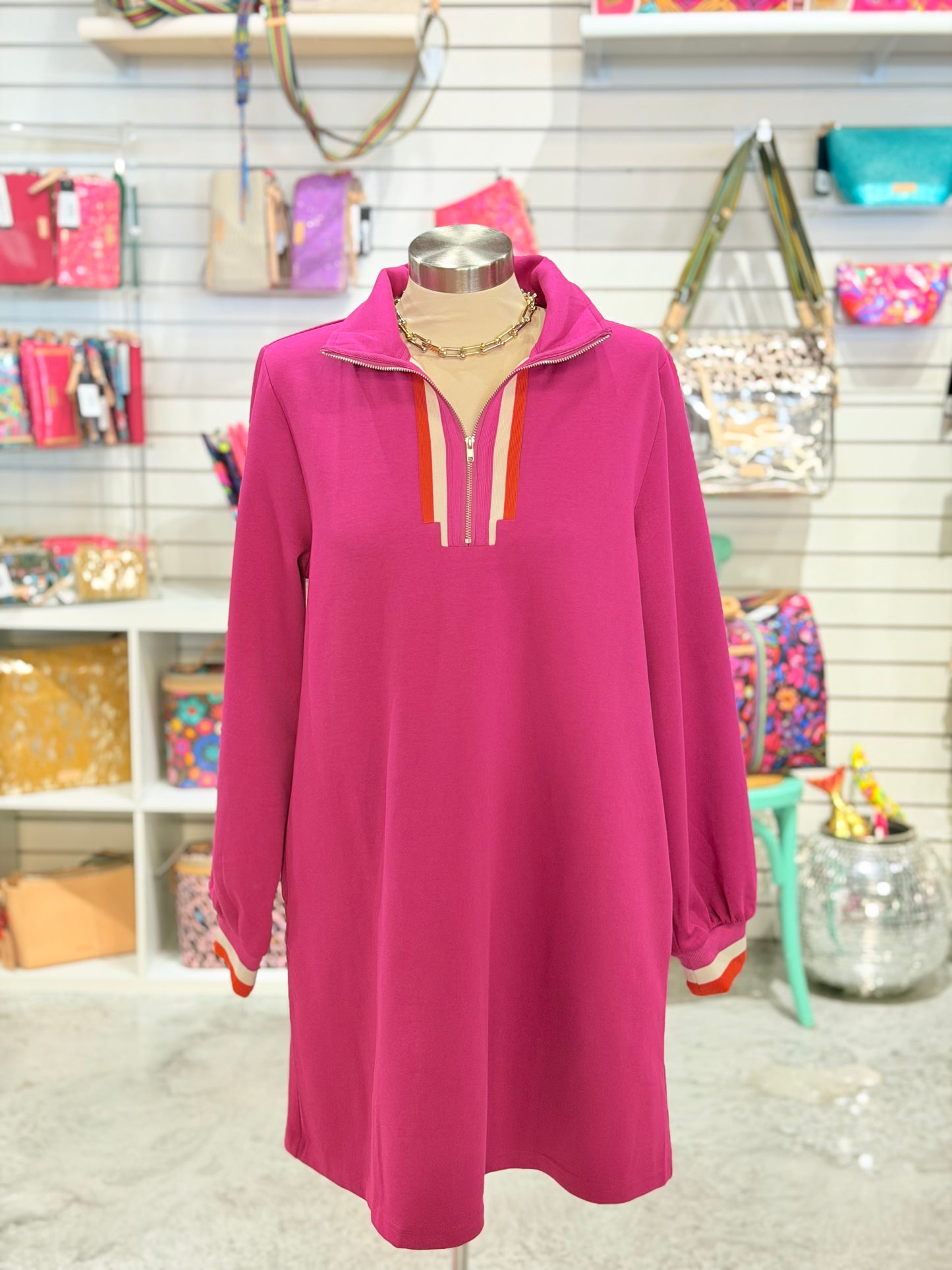 Magenta LS Knit Dress