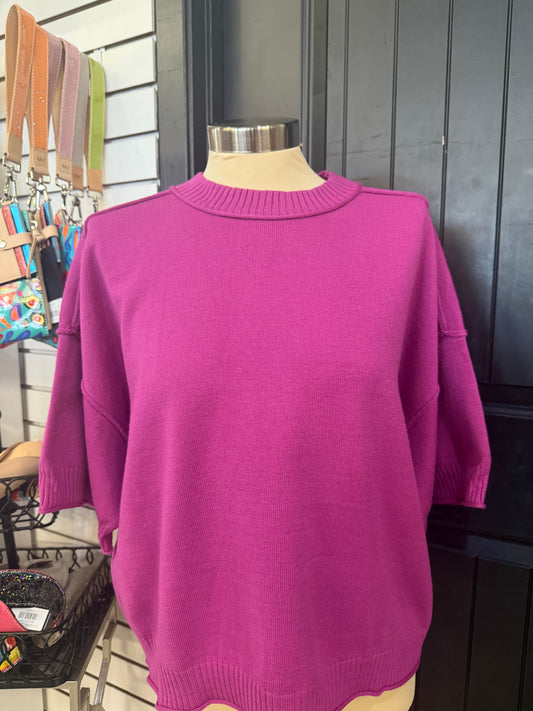 Magenta Relaxed Sweater
