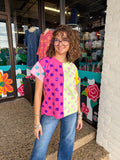 Colorblock Polka Dot Tee