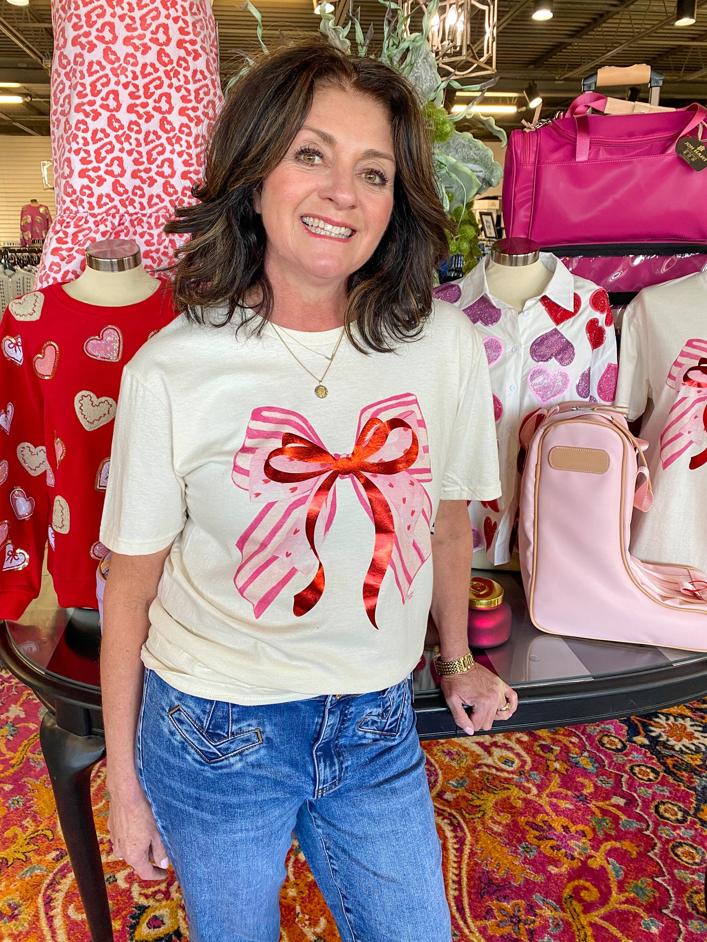 Metallic Valentines Bow Shirt