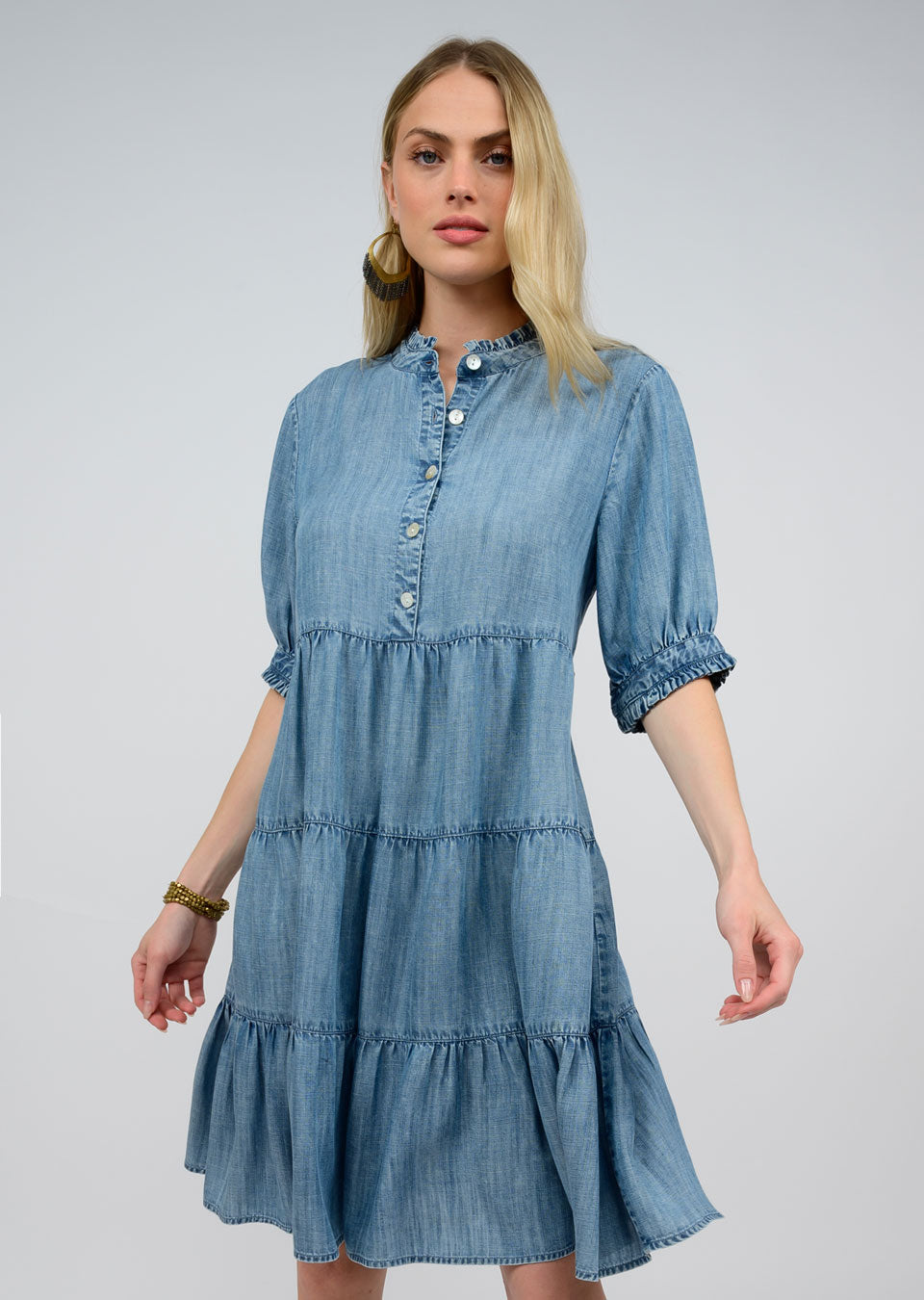 Denim Tiered Dress