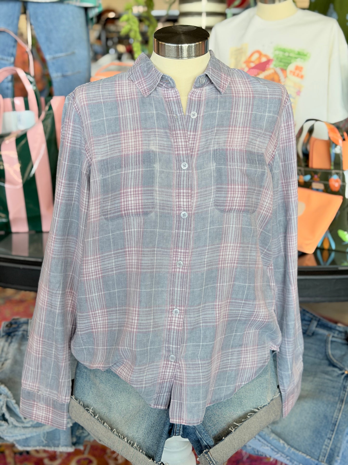 Purple Plaid Jessie Vintage Top