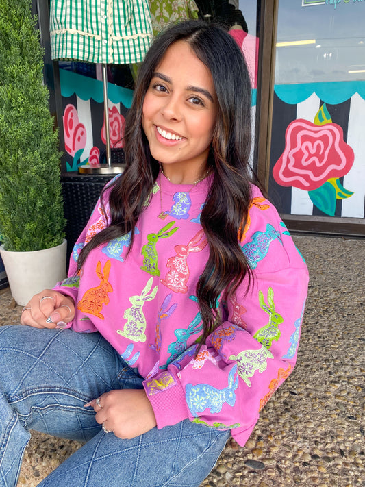 Purple Easter Bunny Sweatshirt