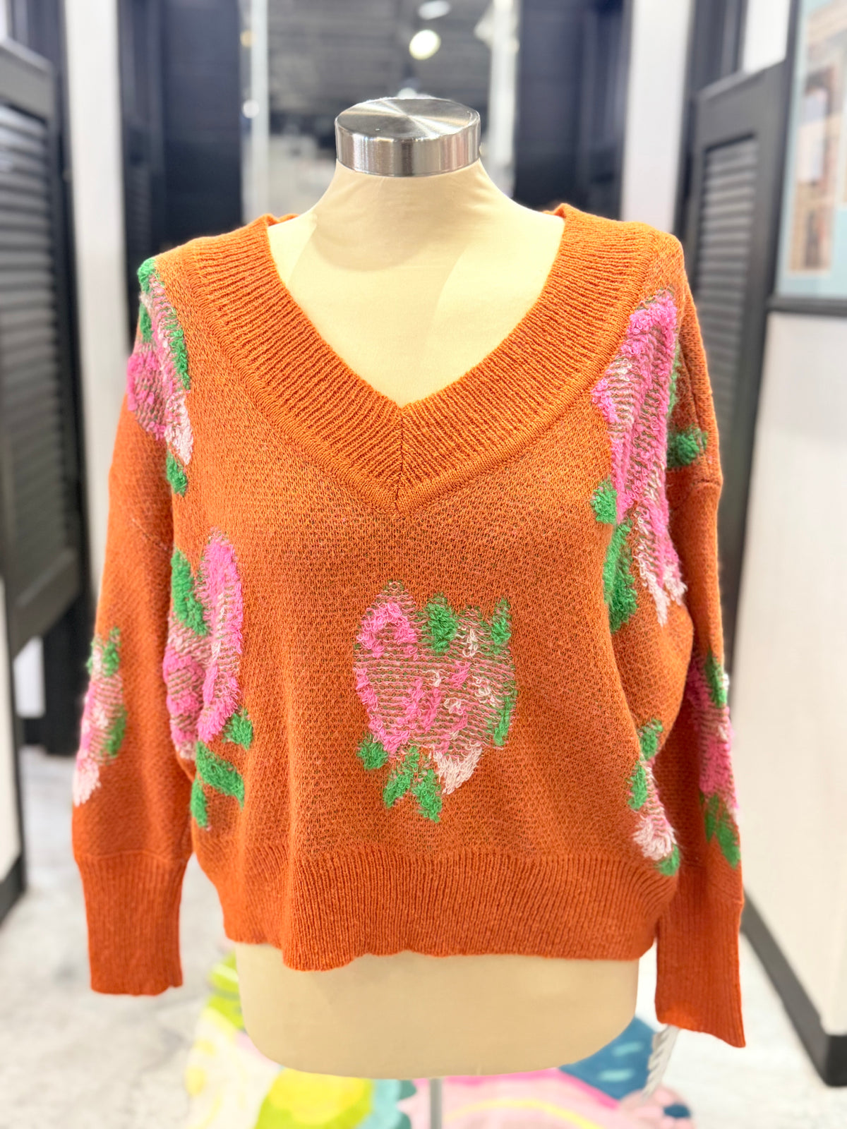 3D Floral Sweater