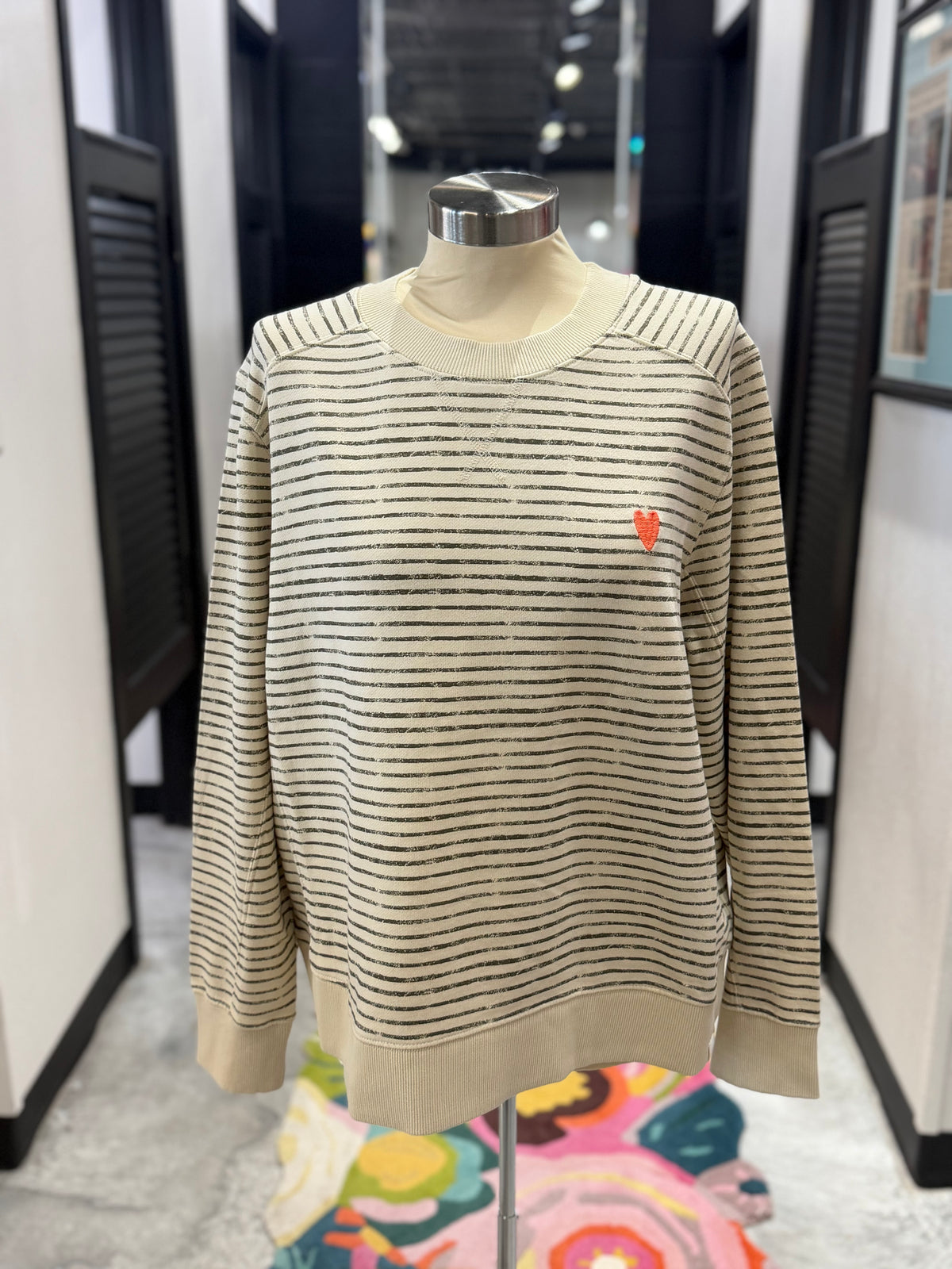 Ivory Striped Daydreamer Sweatshirt