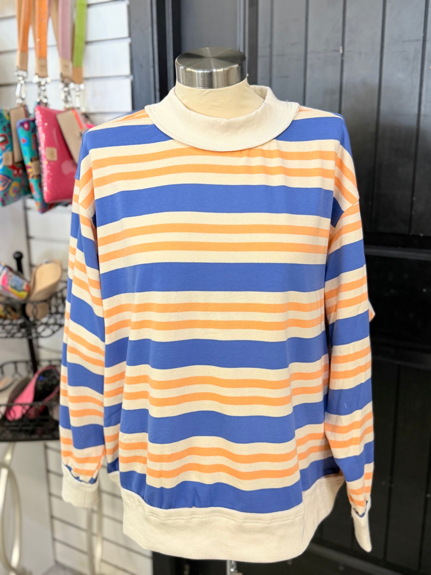 Blue & Coral Oversized Sweatshirt