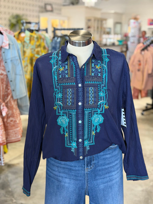 Blue Night Baroize Luisa Blouse