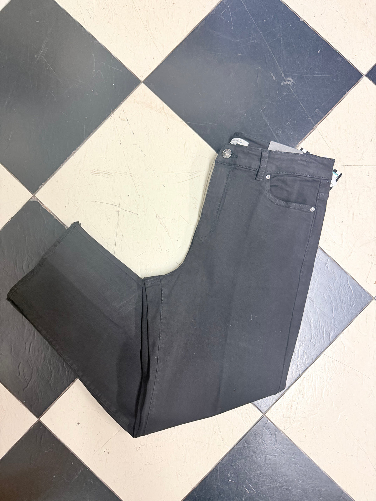 Black Raw Hem Jeans