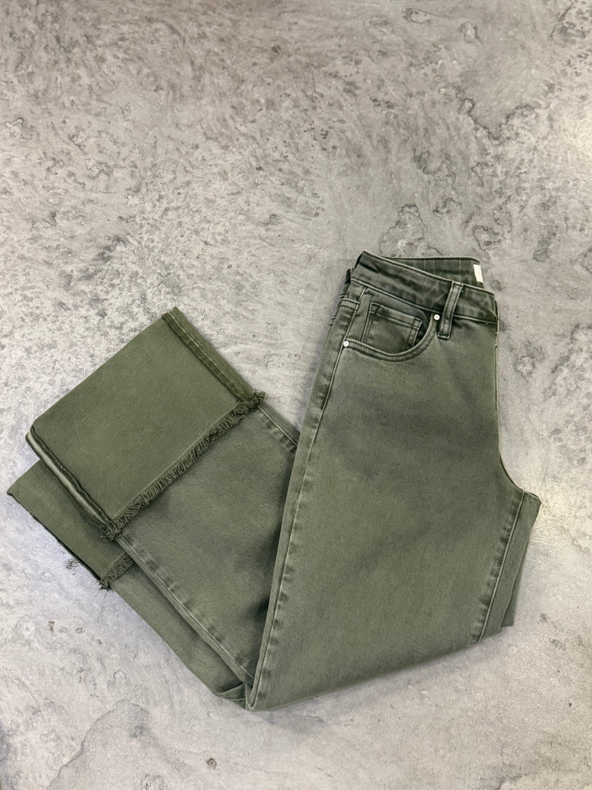 Burnt Olive Cuffed Jeans