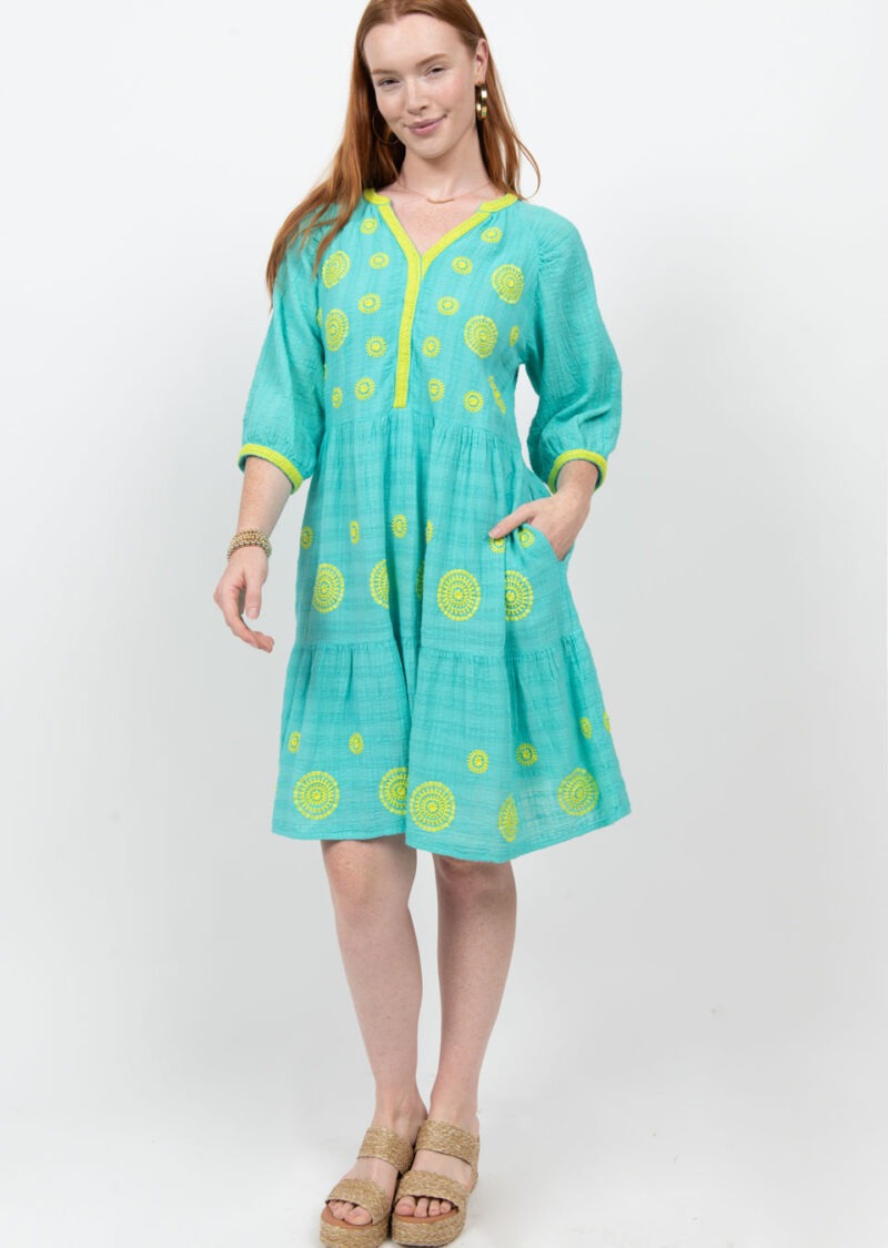 Many Medallions Turquoise Dress