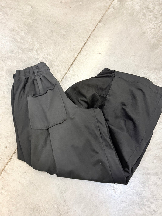 Black Knit Barrel Pants