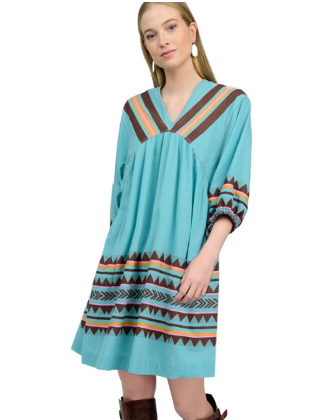 Turquoise Border Patrol Dress